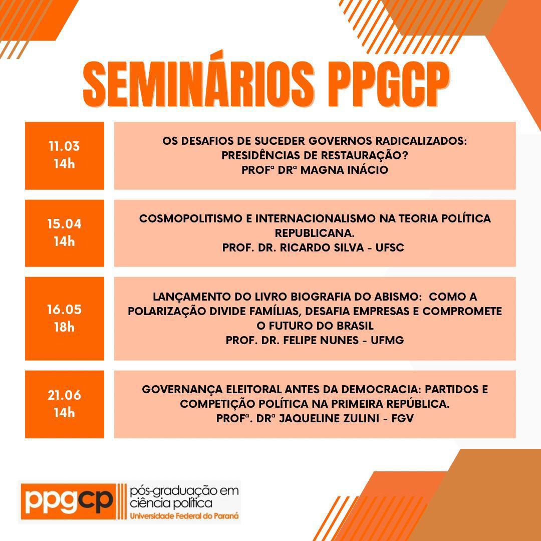 Programação de Seminários do PPGCP da UFPR | 1°s 2024